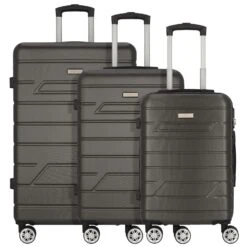 Bergamo 4 Roulettes Set De Valises 3 Pièces